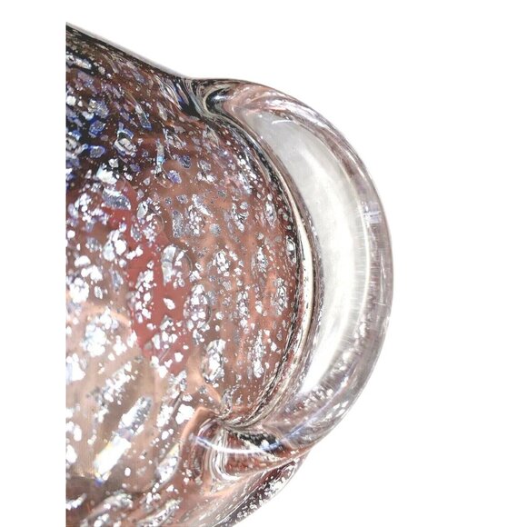 MCM Murano Gold Leaf & Bullicante Amethyst Aventurine Ashtray Folded Bowl - Picture 14 of 16